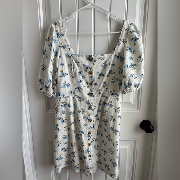 Old Navy Cream and Blue Floral Dress - Picture 1 of 3